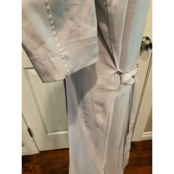 Gentle Fawn Gray Double Breasted Belted Long Trench Coat, Size S - Picture 6 of 10